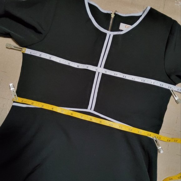 GB Girls Stretch Black/White Flared Sleeve Fit &Flare Dress Size 14 - Picture 5 of 11